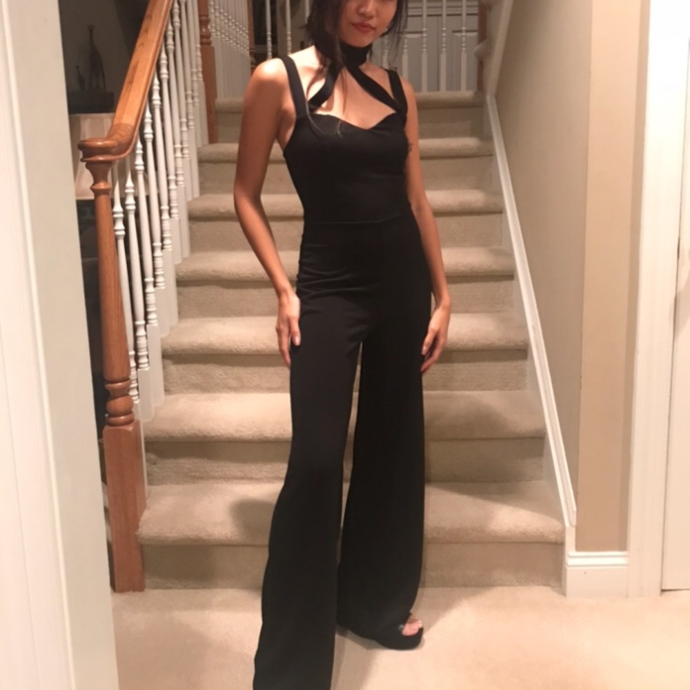Black Strappy Choker Jumpsuit